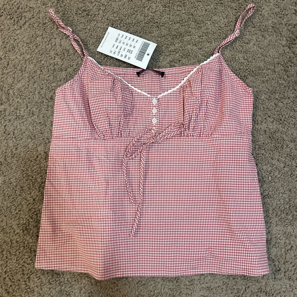 Brandy Melville Red Gingham Camisole